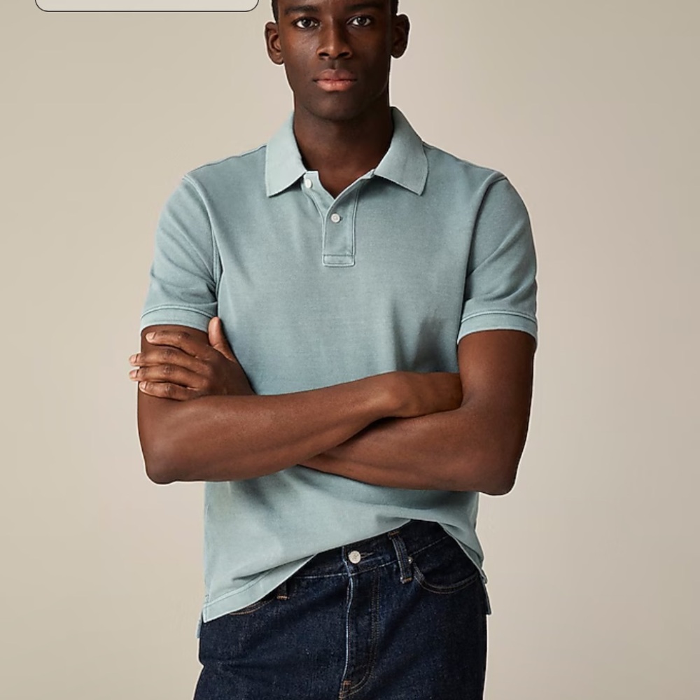 J. Crew Men’s Short Sleeve Washed Pique Polo Shirt In Graffiti Green XL BNWOT!